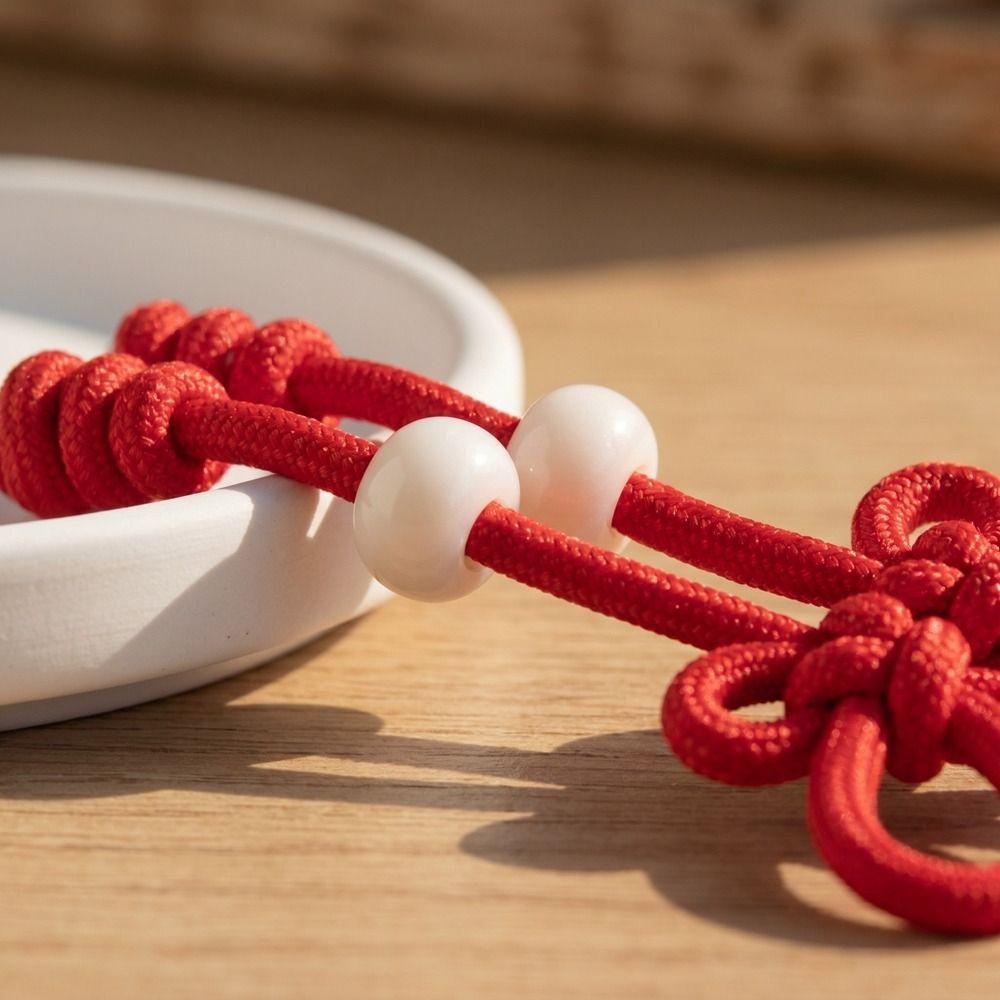 Hand Woven Chinese Knot Keychain Handmade DIY Bag Charm Braided Rope Keychain Handbag Decoration