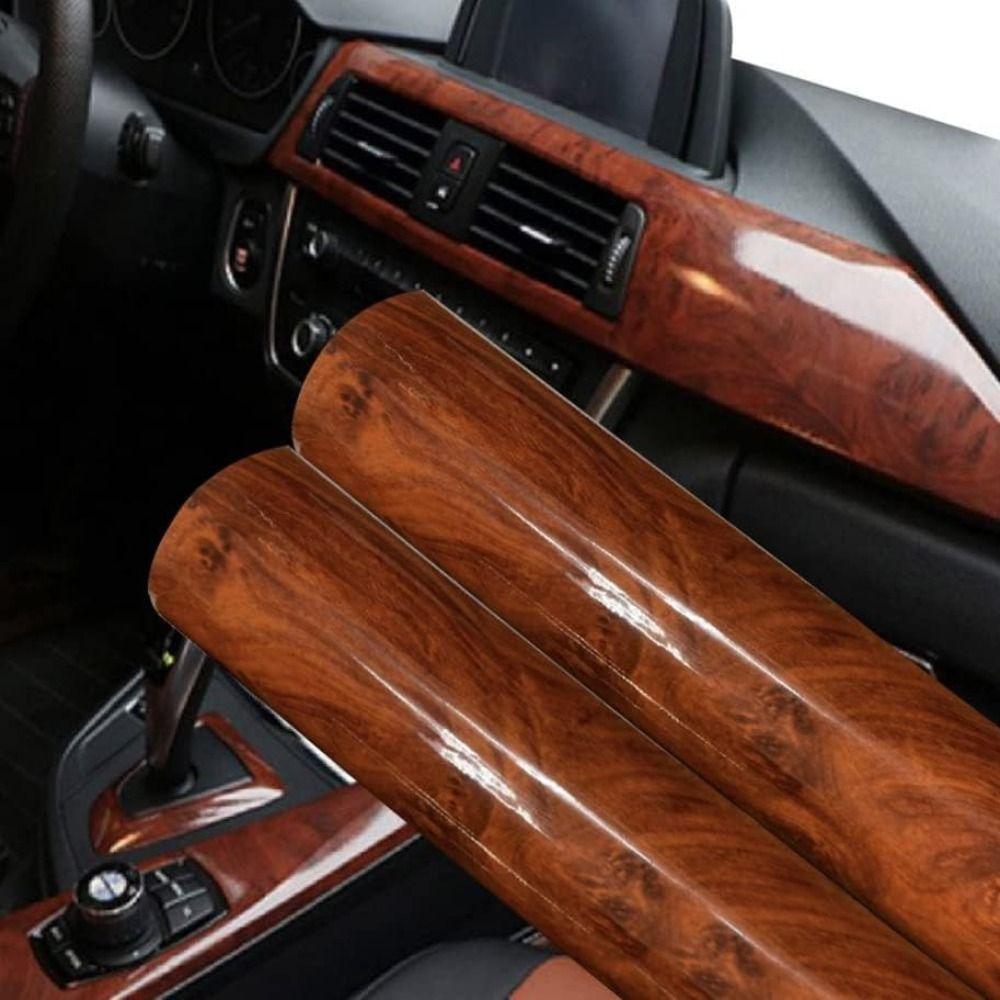 Bubble Free Wood Grain Decal Stickers Vintage Vehicle DIY Film Car Interior Vinyl Wrap Cabinet