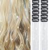 12pcs Synthetic Hair Tinsel Clip in 20inch Glitter  Tinsel Hair Clip in Hair Tinsel Kit Heat Resistant Shiny Sparkle Fairy Hair