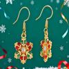2025 Красочные серьги-подвески в виде снежинок со стразами - Элегантный шестилепестковый дизайн для женских рождественских украшений