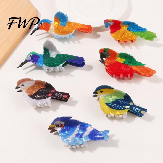 Durable Hair Claw Colorful Bird Clip Strong Hold Non Slip Parrot Sparrow Shape Hummingbird Clamp Accessories for Women Girls Clips