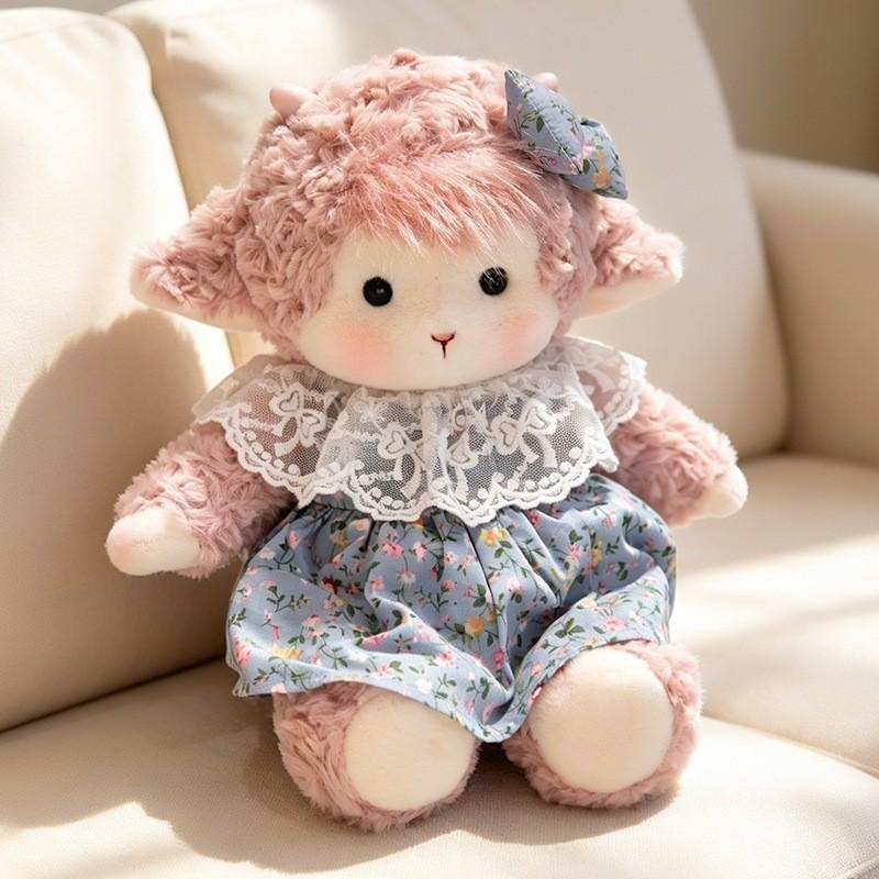 Cute Sheep Plush Doll With Polyester Fiber For Kids Comfort And Play