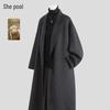 Women's Merino Wool Blend Double-Faced Mid-Length Coat