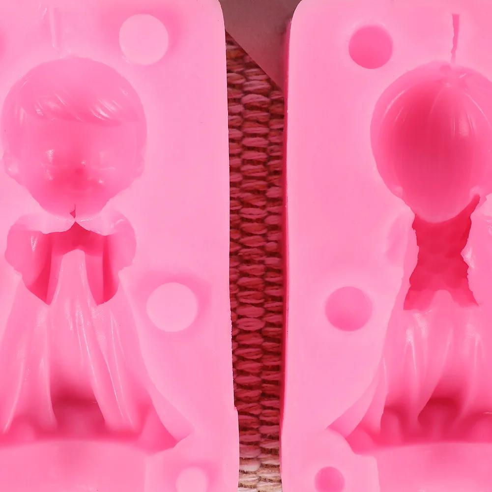 3D Ангел Девочка Мальчик Свеча Силиконовая Форма Леденец Мыло Форма Капля Выпечка Торт Силиконовые Формы Изготовление Свечей Формы Тела