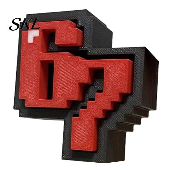 Desktop Stress Relief Toy 3D Printed 67 Clicker Fidget Toy, Pixel Art Desk Decor, Sculpture with Anti-Yellowing Decor Solid Base, for Office Home Fun