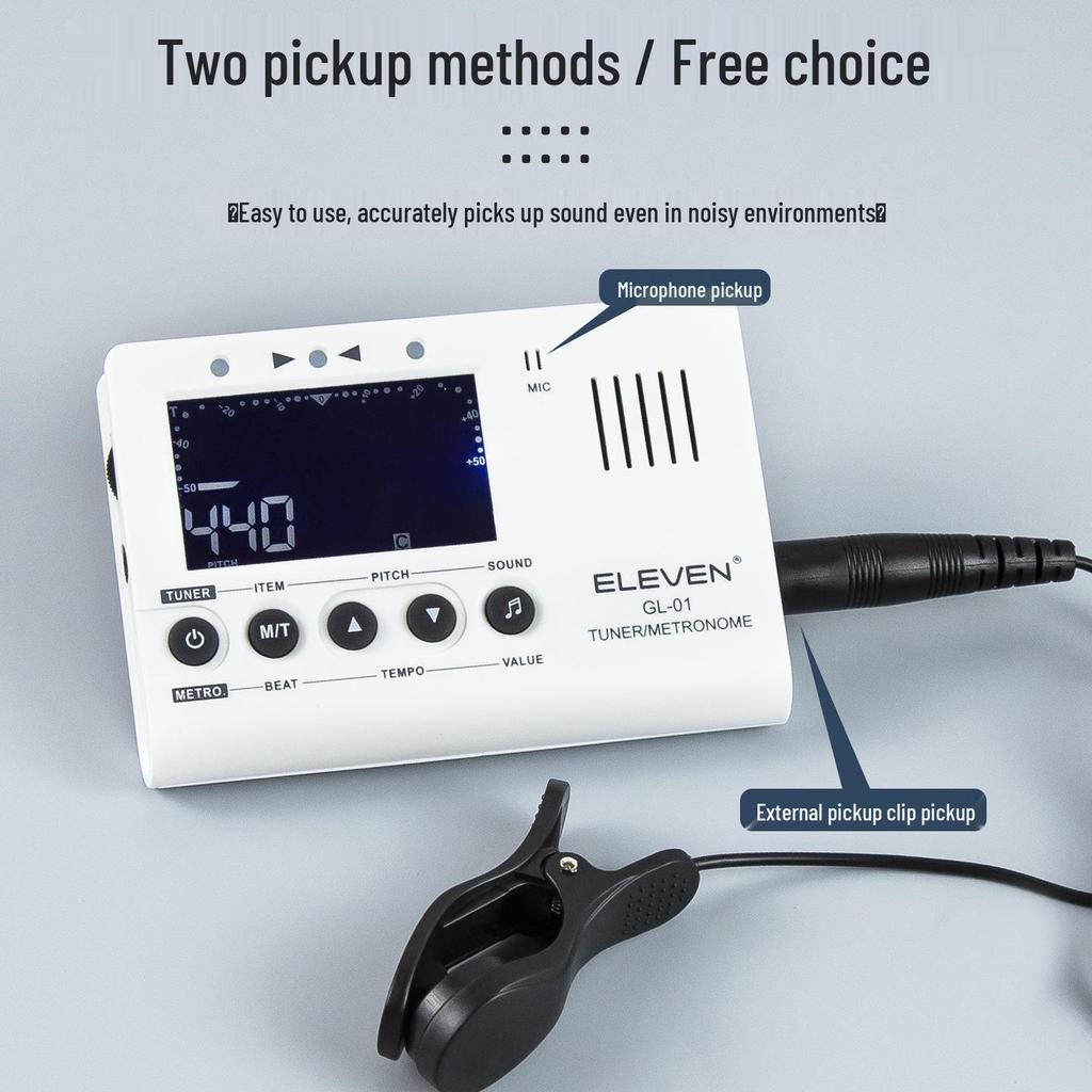ELEVEN Three-in-One Guitar, Violin, and Bass Tuner with Calibrator & Metronome