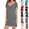 Women's Round Neck Loose Colorblocked Sleeve Neck Casual Short Sleeve Dresses