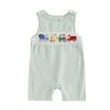 Baby Boys Jumpsuits Sleeveless Round Neck Plaid Print Graphic Embroidery Rompers Newborn Playsuits