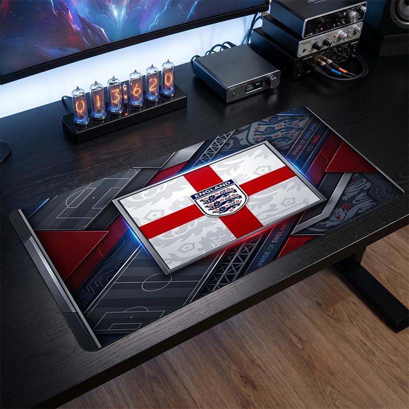 England Football Crest Mouse Pad, Extended Non Slip Rubber Desk Mat for Gaming Office Laptop Fan Gift