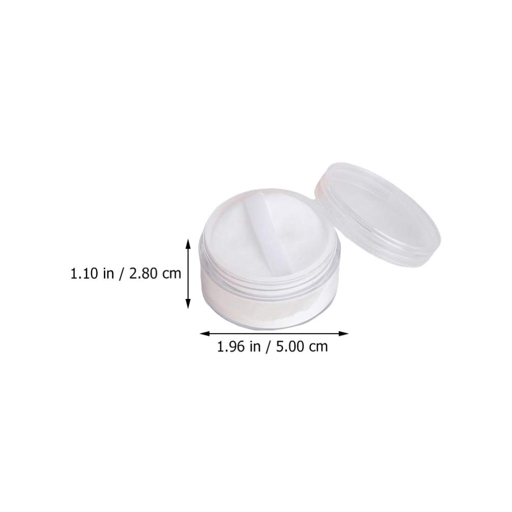 BESTOYARD 20g Powder Case with Small Divided Container with Inner Portable Refill Pack of 10 Puff, Stopper, Transparent, Container,