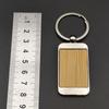 1pcs Minimalist Metal Wood Keychain Square Heart Shape Creative Car Key Ring for Men Women Unisex Accessory