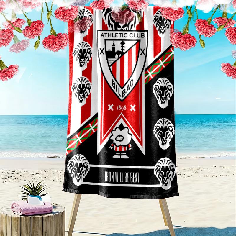 Athletic Bilbao Print Beach Towel, Large Soft Quick Dry Towel for Beach Camping Swimming