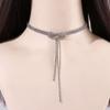 Elegant Tassel Geometric Pendant Chain Woman Clavicle Choker Neck Jewelry Korean Necklace Crystal
