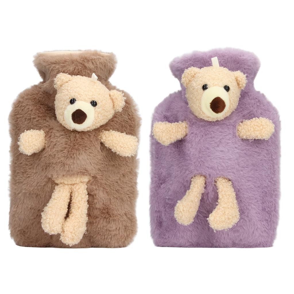 Hot Water Bag Multifunctional 1000ml Capacity Wide Mouth Cute Cartoon Hot Water Bottle for Homes Off