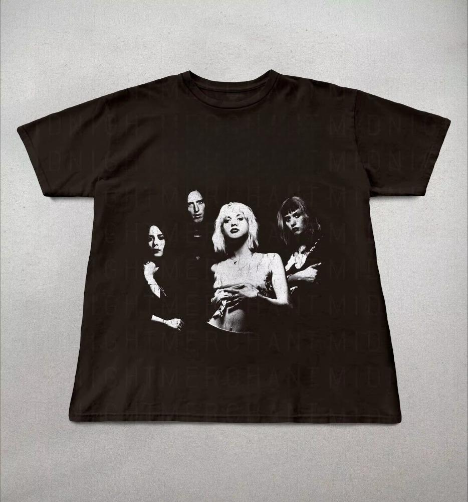 Black Vintage Monochrome Group Portrait Graphic T Shirt Distressed Handdrawn Style Top Logo Oversized Short Sleeve Unisex Tops
