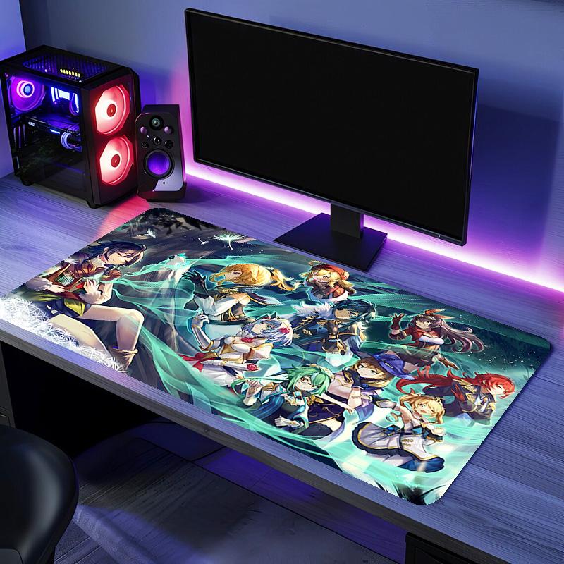 Genshin Impact characters Mouse Pad - Non-Slip Rubber Base, Smooth Surface for Work,Gaming,Office,And Home Use, Desk Mouse Pad