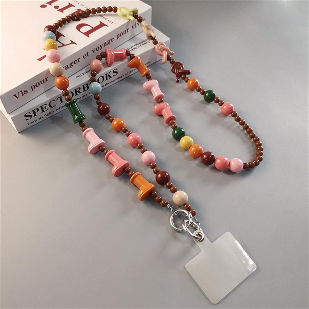 Phone Lanyard Crossbody Shoulder Neck Strap Boot-Shaped Bead Chain with Tether Tab,Folded Length: 63.5cm