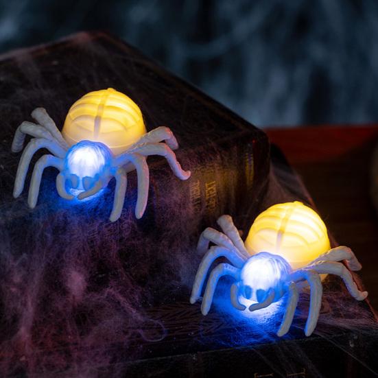 2/3/5Pcs Halloween Glowing Light Two-Color LED Design Spider Shape Night Light Portable Lightweight Halloween Decoration