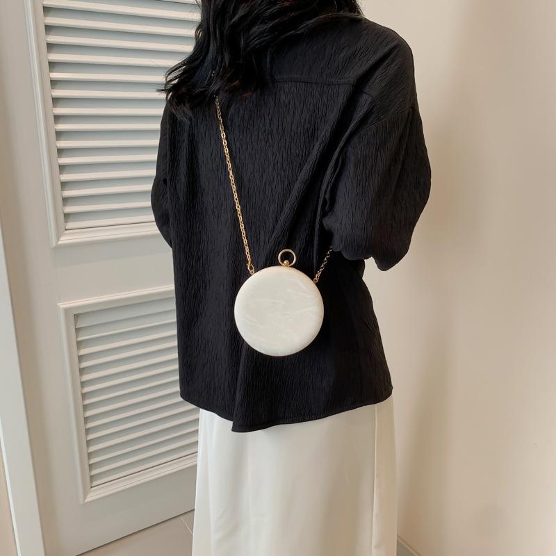 Простая сумка для ужина, новая женская сумка с цепочкой, фактура, легкая роскошная сумка через плечо, сферическая сумка, модная сумка через плечо