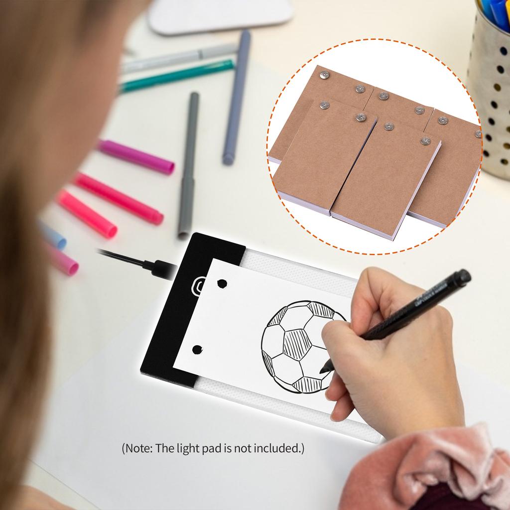 Blank Flip Book Kit with 300 Sheets Animation Paper Flipbook Binding Screws for LED Tracing Light Pad Drawing Sketching