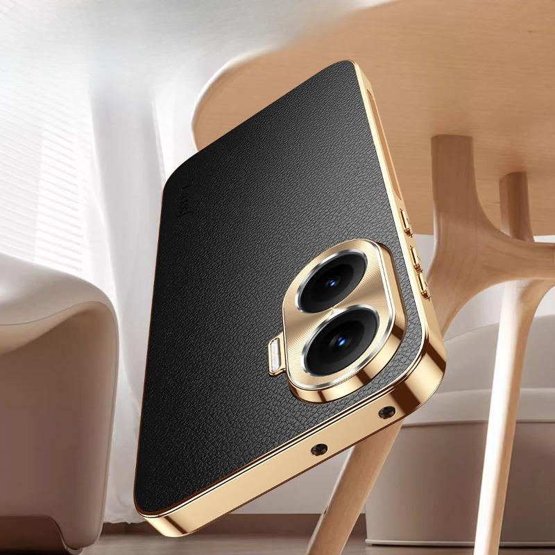 Case For Redmi Turbo 4 Leather Plating Shockproof Cover For Note 14 13 Pro + Plus 12 Turbo Texture Lichee Pattern Cases Bumper