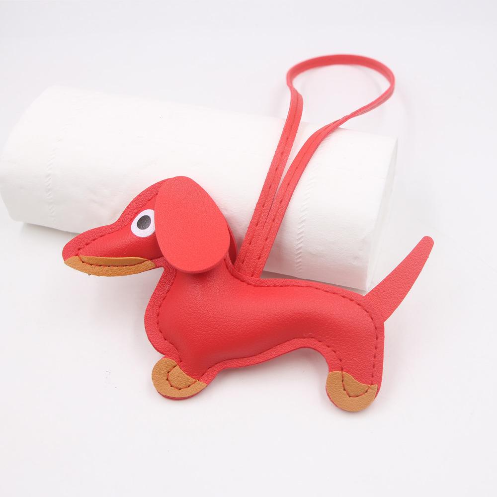 В наличии Кожаный шарм с мультяшным изображением таксы, Брелок для ключей с собакой и Аксессуар для чехла телефона