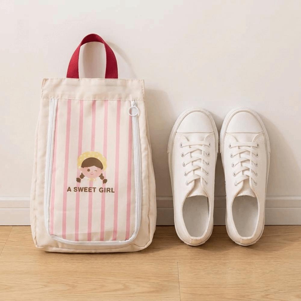 Cartoon Double Layer Shoe Bag Separate Storage Shoes Pouch Cute Shoe Storage Bag Business Trip