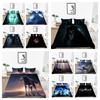 2023 New Style Bed Cover Set Bedding Suit Kids School Adults Bed Soft Microfiber Warm Duvet Cover Wolf Print Single Double King Size