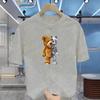 Hot 100% Cotton Casual Short Sleeve Robot Bear Men's Shirt Summer Breathable Clothes O Collar Short Sleeve for Men and Women