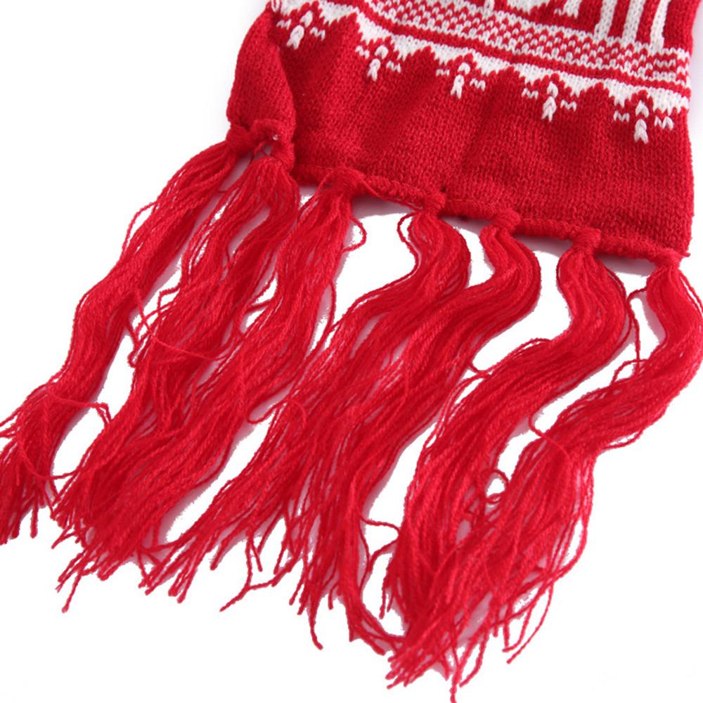 Unisex Christmas Snowflake Scarf Warm Thick Winter Tassels Shawl Xmas