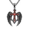 JMXD-Men, властный орел Дапэн расправляет крылья, ожерелье с подвеской из красного опала, персонализированные ювелирные изделия из титановой стали