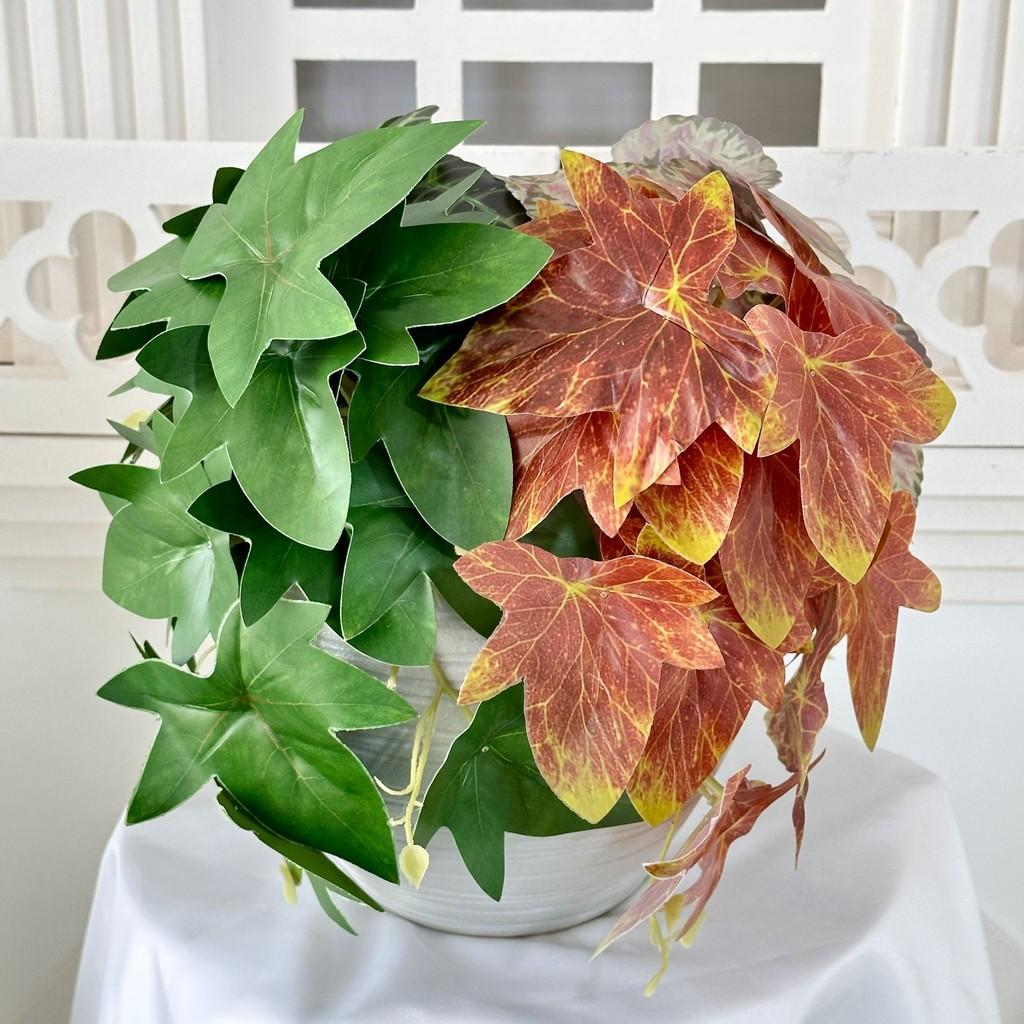 Bonsai Greenery Faux Featuring Maple And Alocasia Leaves For Hotel Decorate Room