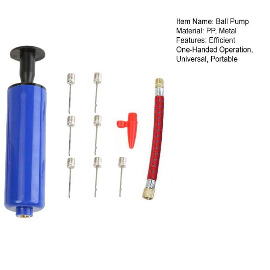 Portable Ball Hand Pump Kit Sports Ball Air Inflator with 7 Needles 1 Nozzle And Extension Hose for Balloon Basketball Football Yoga Balls