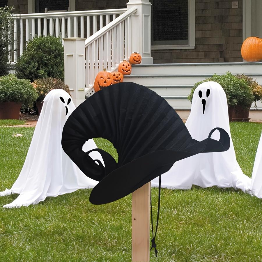 1/2 шт. Элегантная черная шляпа ведьмы, большая плиссированная, в стиле волшебника, с лентами для завязывания, головной убор для маскарадной вечеринки на Хэллоуин, аксессуар для косплея