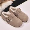 Flats Women Boots Suede Casual Shoes Short Plush Designer Buckle Cotton Shoes 2024 Trend Winter Warm Comfort Chaussures Femme