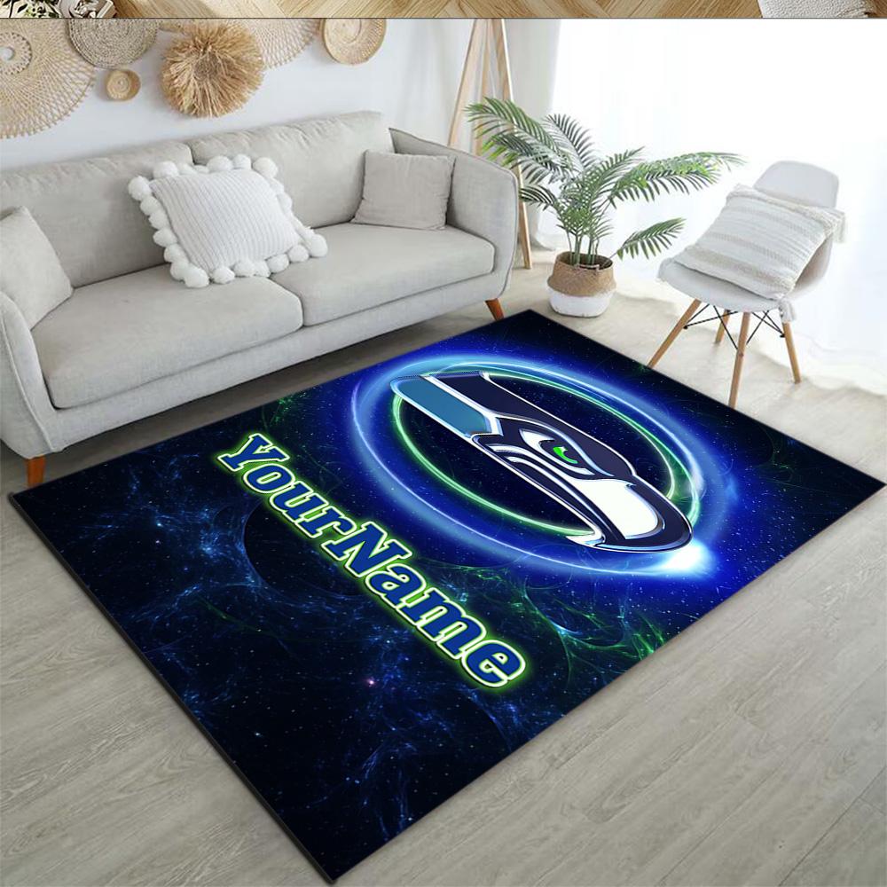 Seattle Seahawks Customizable Name Carpet Design For Decorate Room Dining Room Hallway Study Room Antislip Carpet Office Home Decor