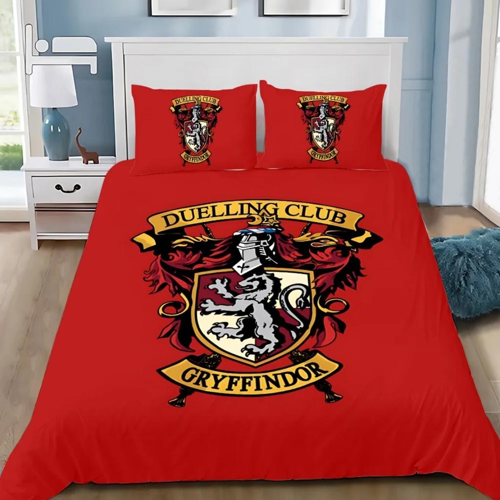 Duvet Cover Set Magic Wizard Themed 2/3 Piece Bedding Set For Teens Boys H-Harrys Bedroom Decor Single Twin Full Queen Size