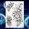 1PC Black Tulip Tattoos Stickers Women Arm Art Bracelet Tattoo Temporary Butterfly Rose Chains Chest