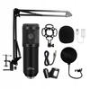 STUDIO&STREAMING MICROPHONE - Professional condenser microphone set (silver mesh) for streaming and studio recordings