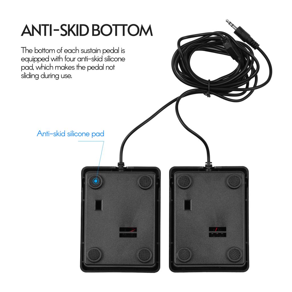 3,5 мм интерфейс Компактная педаль сустейна Универсальная двойная педаль для музыкальных инструментов Портативное складное пианино Электронное