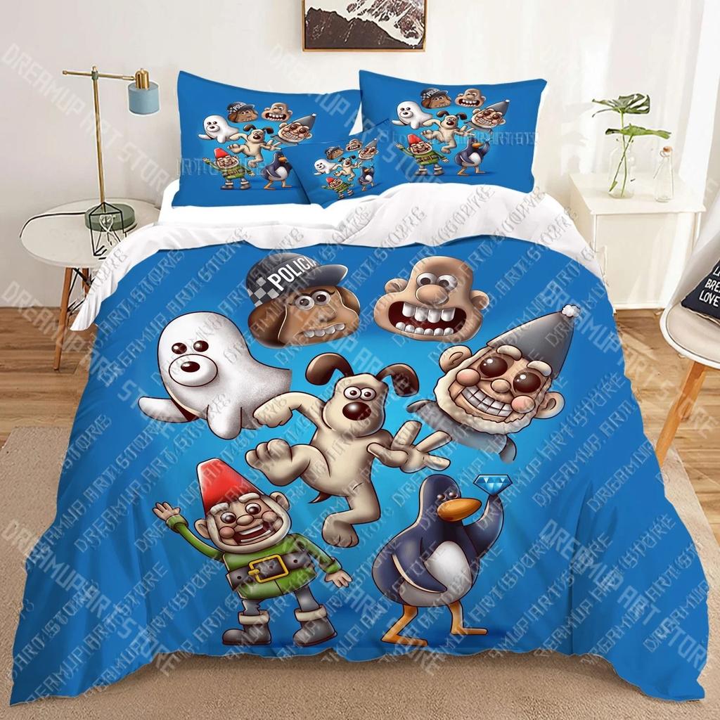 Wallace & Gromit 3D Bedding Sets print duvet cover Adults_ children bed comforter birthday gift dropshipping
