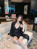 Ice silk pajamas women's summer girl pure desire suspender shorts loungewear set lace sexy temptation pajamas women