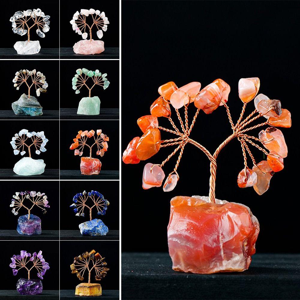 Рейки Чакра Энергия Счастливое Кристальное Дерево Многоцветные Деревья Фэн-Шуй Креативное Хрустальное Денежное Дерево