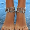 Богемный женский ножной браслет в винтажном этническом стиле с полым узором, круглый металлический шарм, регулируемый гипоаллергенный пляжный браслет для ног, браслет на щиколотке, украшения для ног
