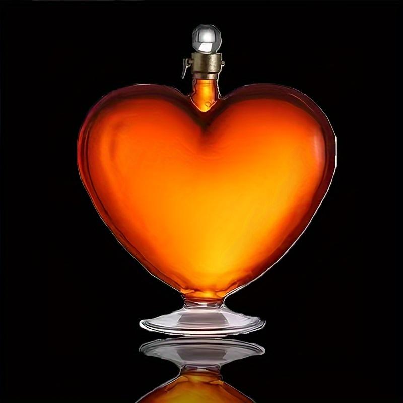 1P хрустальное стекло графин для виски в форме сердца моделирование ремесло вино бутылка виски стеклянная посуда наливной стакан для бурбона водка бренди коньяк-прозрачный воздухонепроницаемый