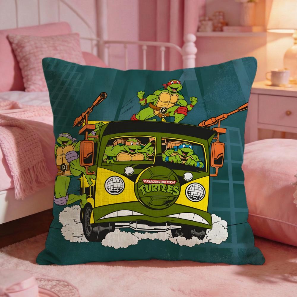 mMutant Ninja Turtles Cushion Cover Premium Comfort Reversible Pillow Cove Two in One Design for Any Room Car Interior