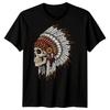 Fantasy Skull Headdress Mens T-Shirt Graphic Illustration Tee