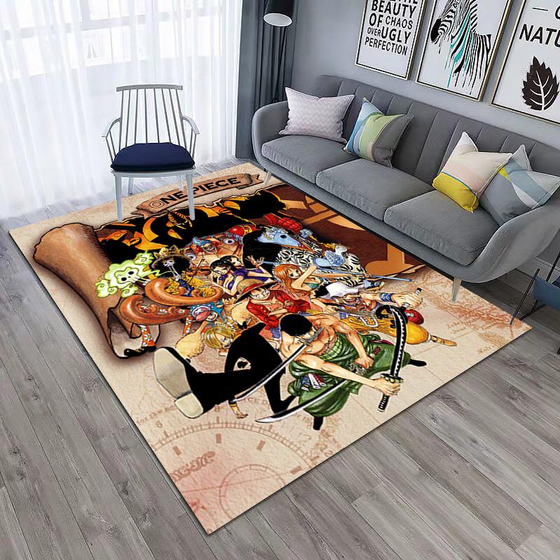 В главных ролях японский мультфильм ONE PIECE Манки Д. Ковер Luffy подходит для гостиной и спальни, коврики для прихожей, офиса, балкона, декоративный ковер V20