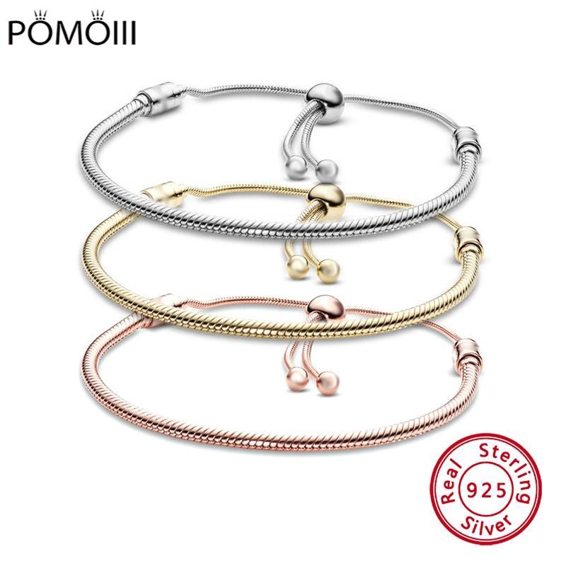 Charm DIY Adjuestable Silver 925 Bracelet for Women Trend Original Design Bangles Fashion Girl Jewelry Gifts