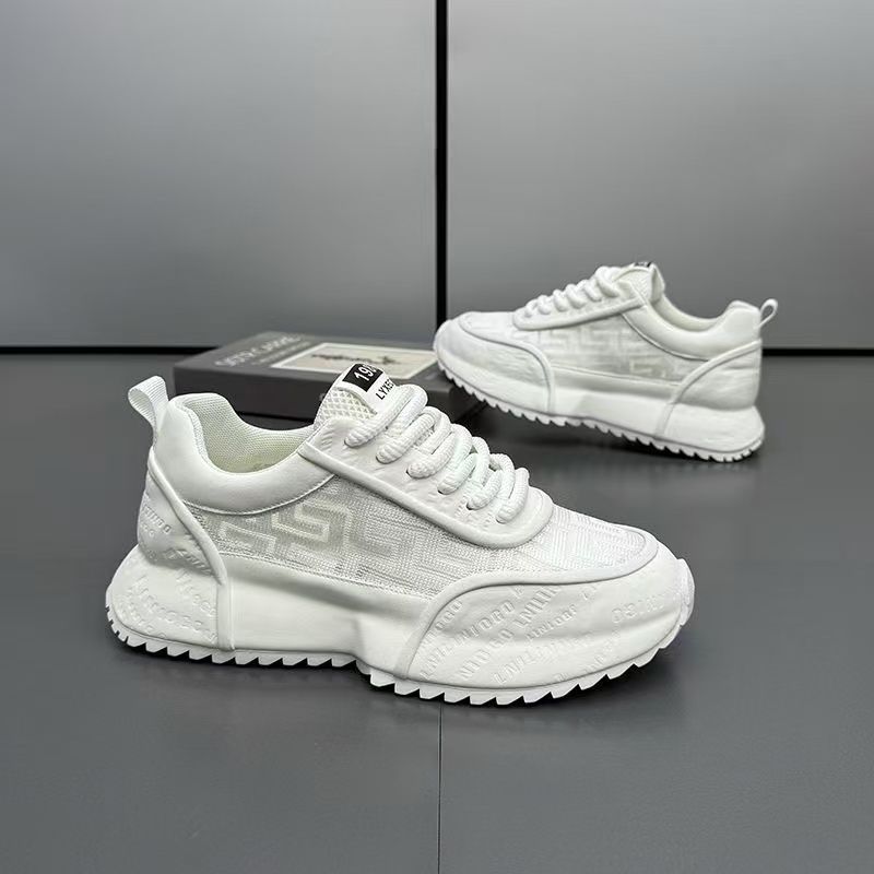 Дышащая мужская обувь, новинка 2025 года, летняя сумка, спортивная универсальная повседневная обувь, модная повседневная обувь с увеличенным каблуком для папы